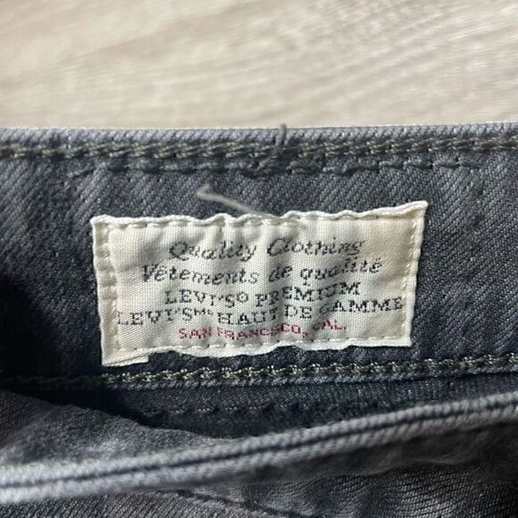Levis 721 Jeans Size 28 High Rise Skinny Stretch Grey Denim Dark - Picture 2 of 11